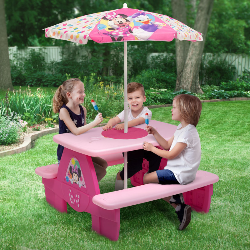 Delta Children Disney Minnie Mouse 4 Seat Activity Picnic Table With ...